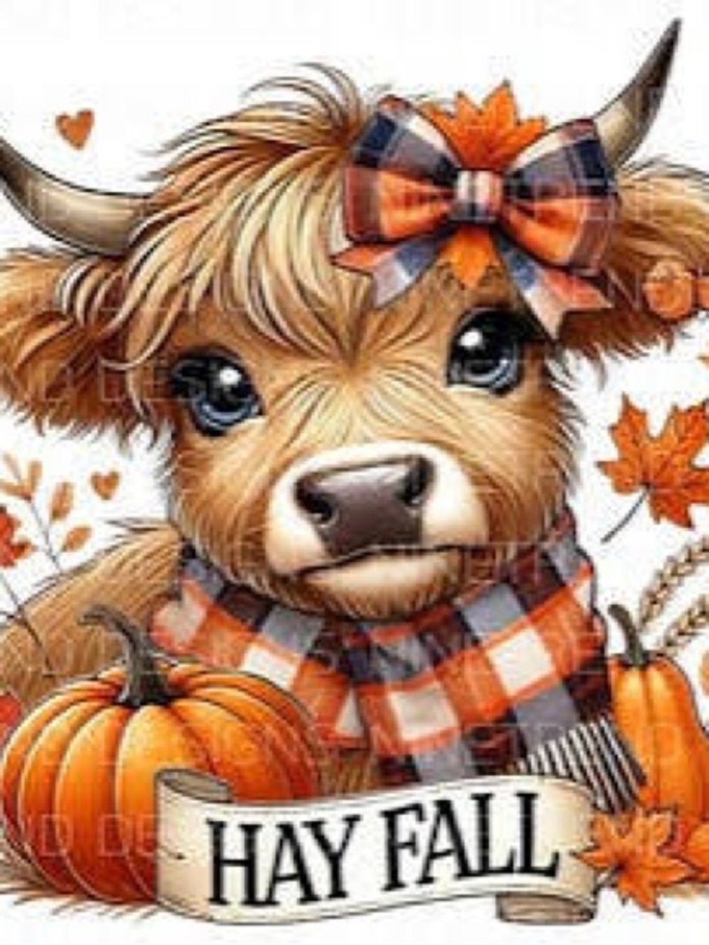 Gildan Orange Plaid Cow Fall Banner